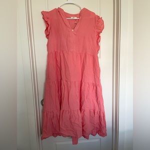 Entro Coral Midi-Dress